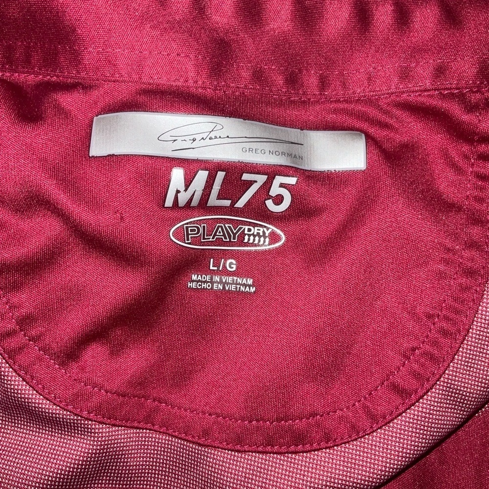 Men’s used Greg Normal collection red golf polo shirt size L large play dry - Picture 2 of 3
